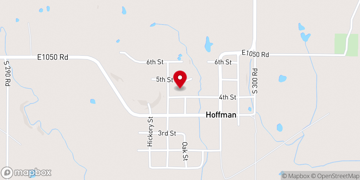 Map showing location of Hoffman Baptist Church