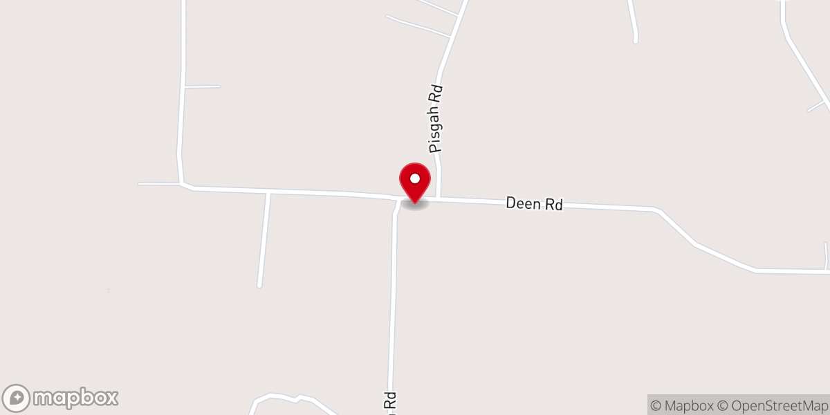 Map showing location of Pisgah Church