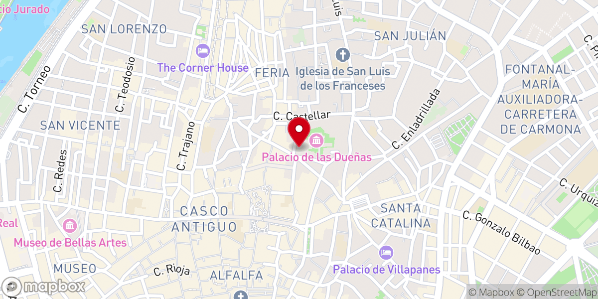 Map showing location of Convento de Espíritu Santo