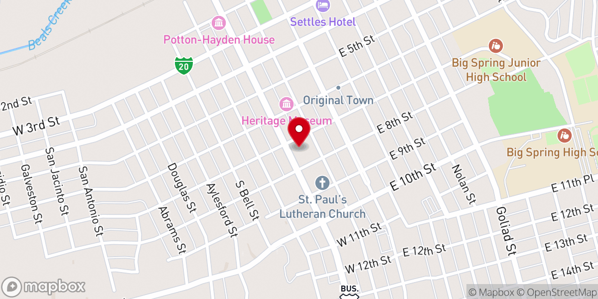 Map showing location of Goodwill West Texas - Big Spring