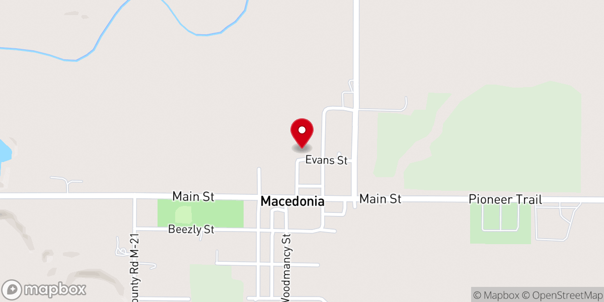 Map showing location of Macedonia Community Church