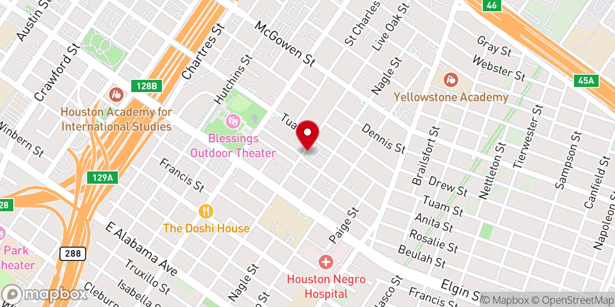Map showing location of Jordan Grove Missionary Baptist Church
