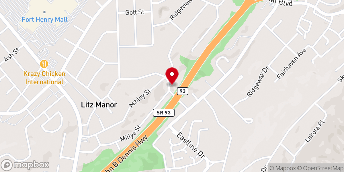 Map showing location of Holy Mountain Baptist Church