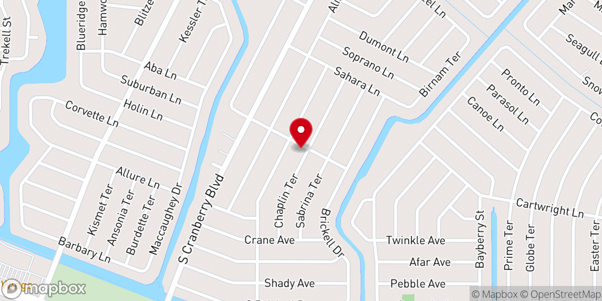 Map showing location of North Port Church of God