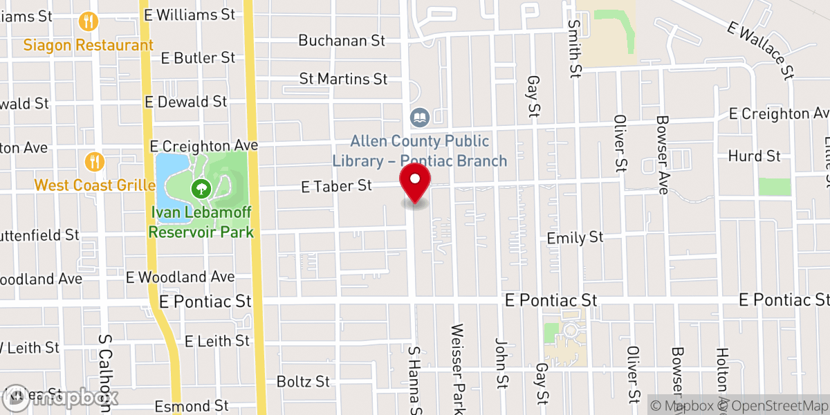 Map showing location of St John Missionary Baptist Church