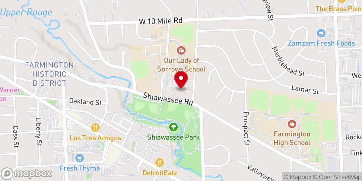 Map showing location of Our Lady Sorrows Catholic Church