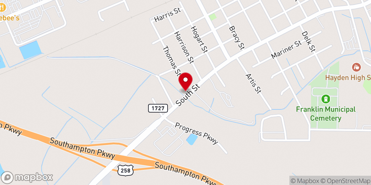 Map showing location of First Franklin Seventh-day Adventist Church