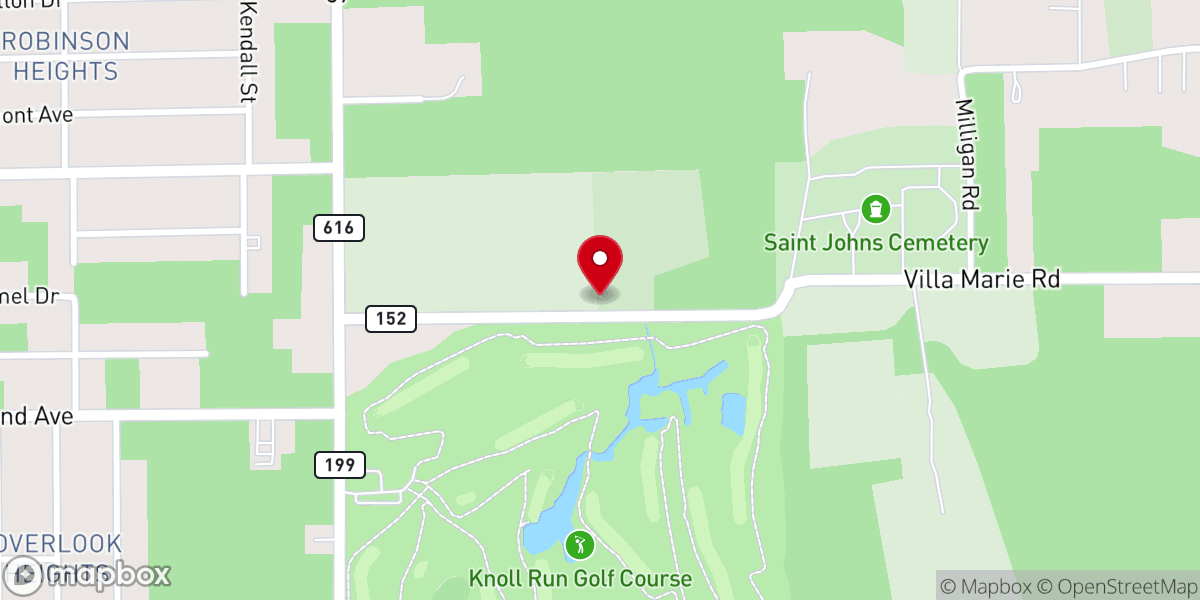 Map showing location of St John's Church