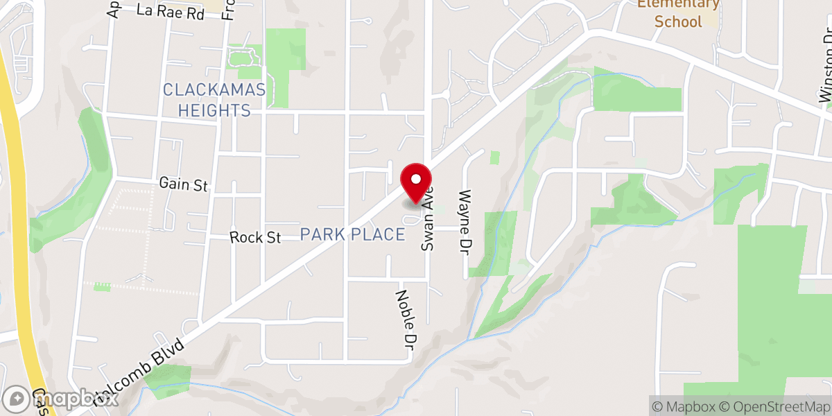 Map showing location of Hope International Church, Oregon City
