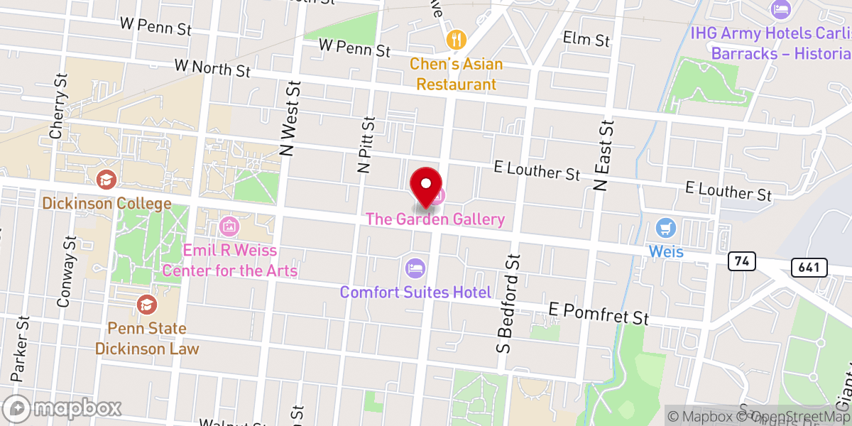 Map showing location of First Presbyterian Church
