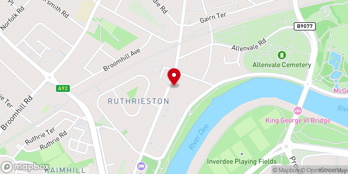 Map showing location of Devana Parish Church (Holburn Street)