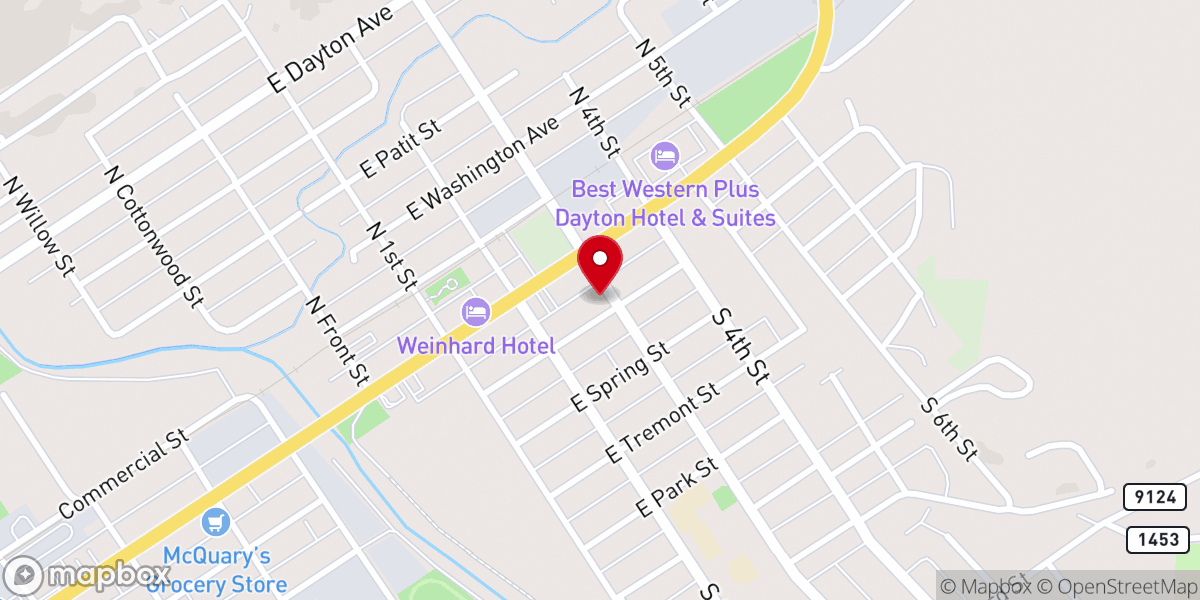 Map showing location of Dayton First United Methodist Church