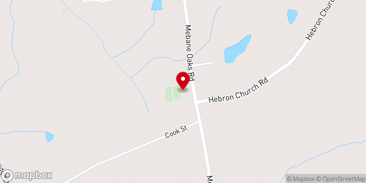 Map showing location of Hebron Community Church