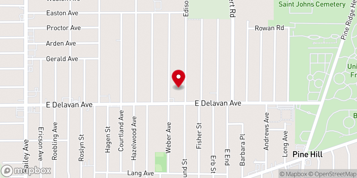 Map showing location of Edison Street Community Church