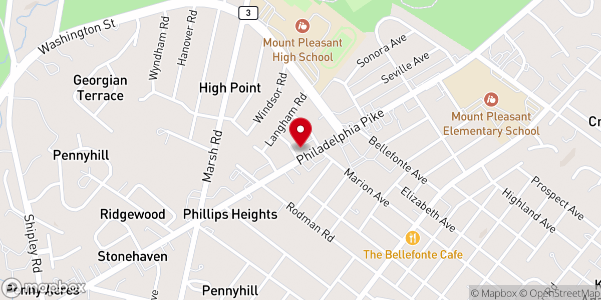 Map showing location of Schoenberg Memorial Chapel