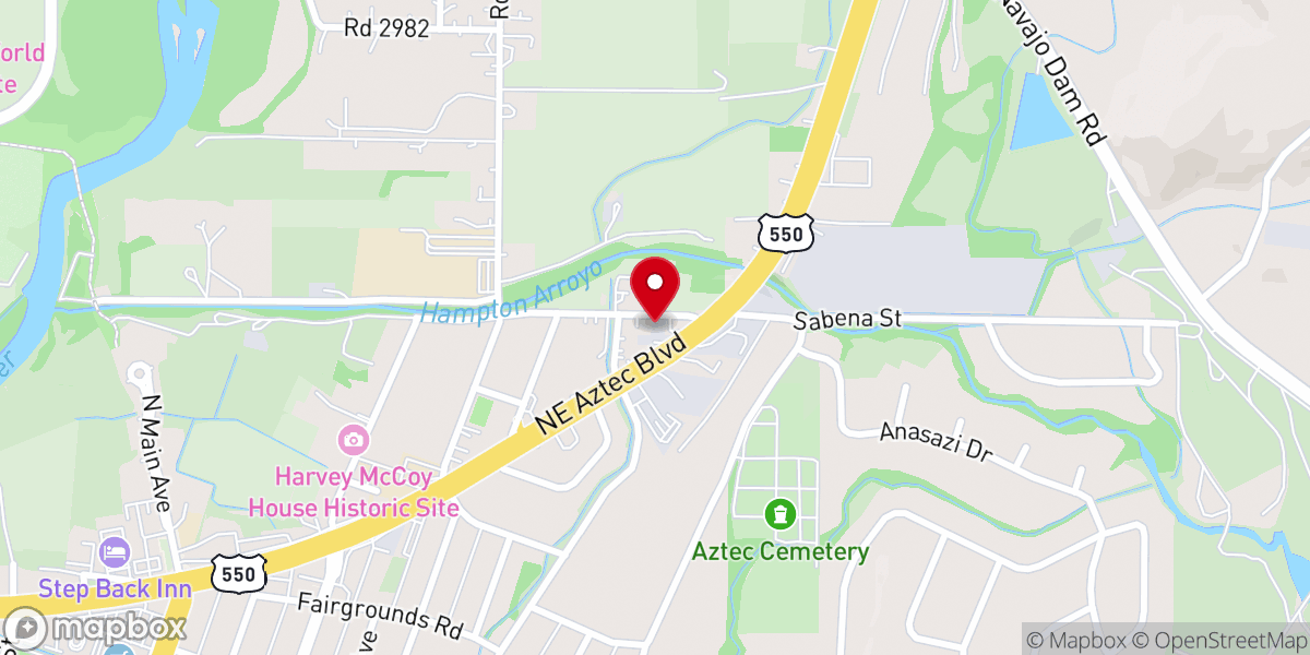 Map showing location of Animas Valley Church