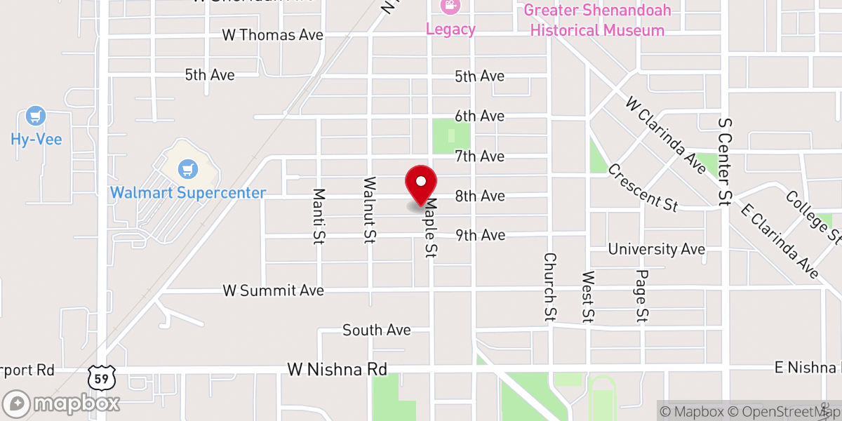 Map showing location of Christ Point Baptist Church