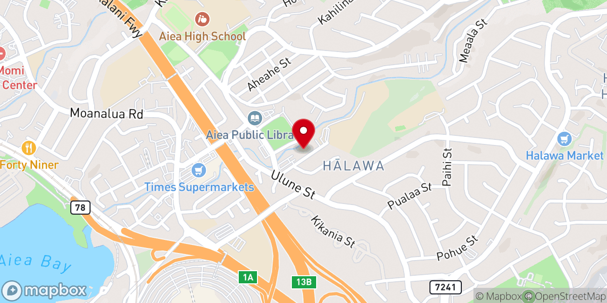 Map showing location of Korean Aiea Grace Church