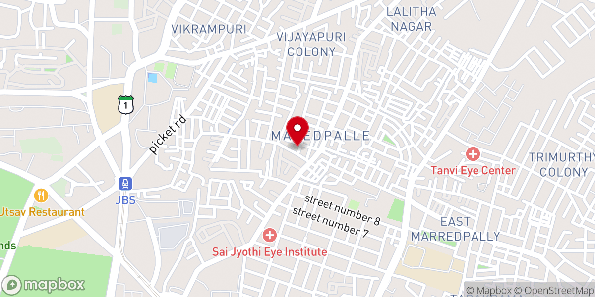 Map showing location of The Pentecostal Mission Church(West Marredpally)