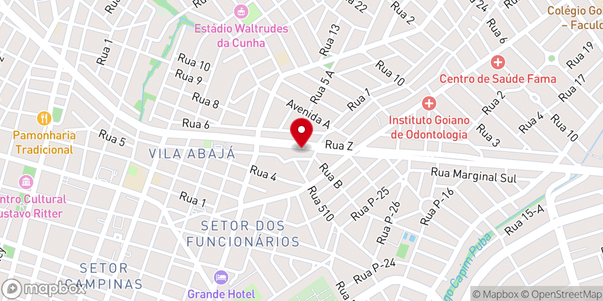 Map showing location of Assembleia de Deus Ministério Fama Setor Centro Oeste