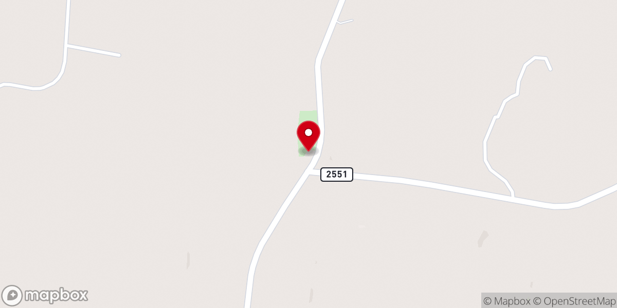 Map showing location of Brier Creek Cumberland Presbyterian Church