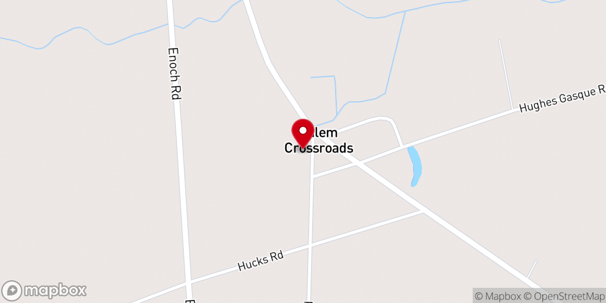Map showing location of Salem Baptist Church