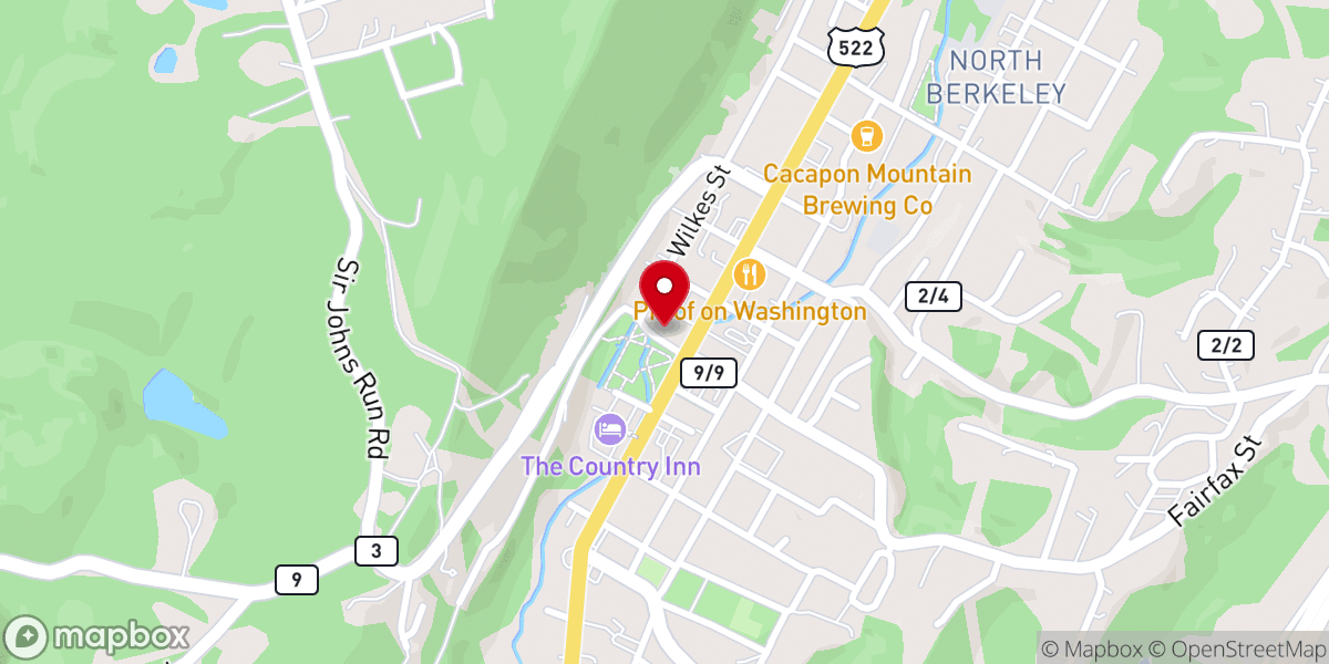 Map showing location of Fairfax Coffee House