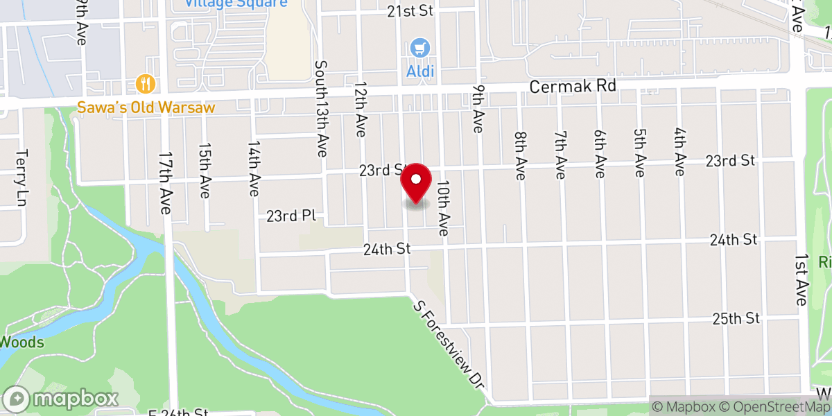 Map showing location of Brookside Community Church