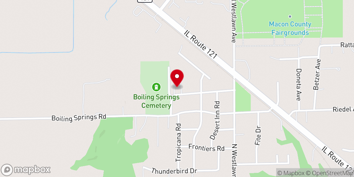 Map showing location of Boiling Springs Church of God
