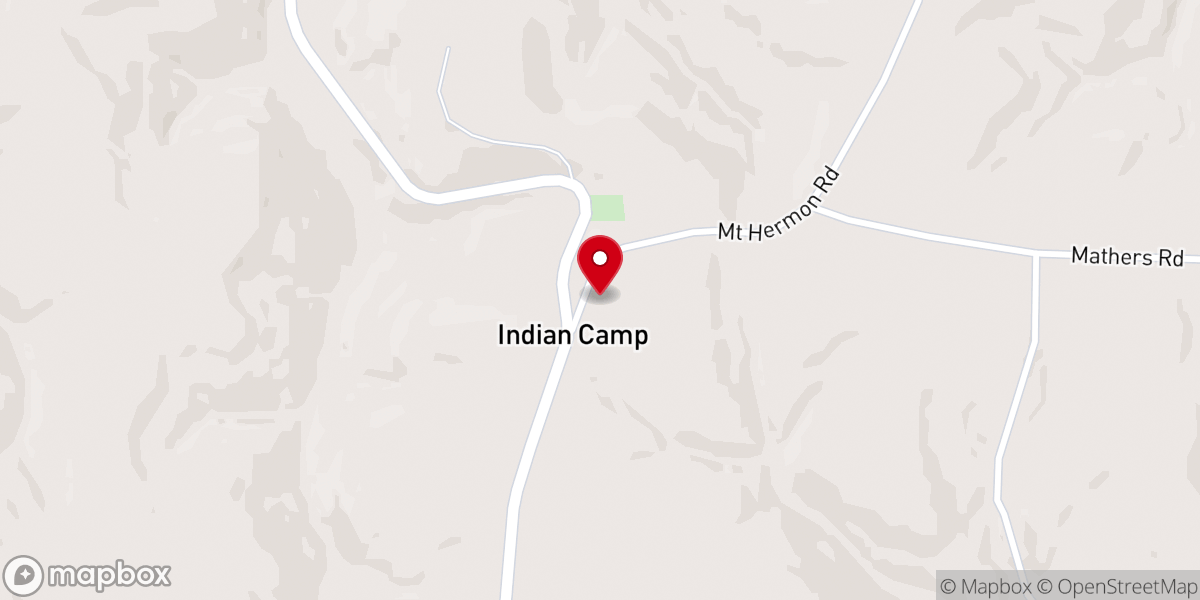 Map showing location of Indian Camp Community Church