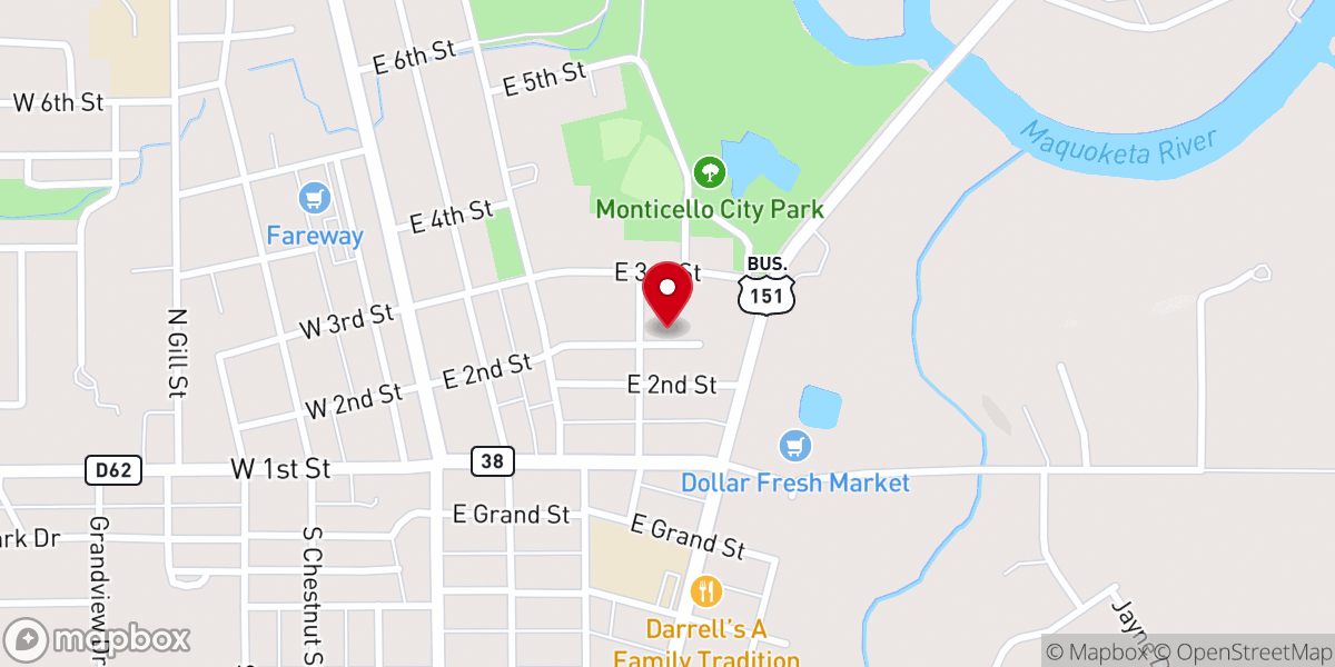 Map showing location of Peace United Church