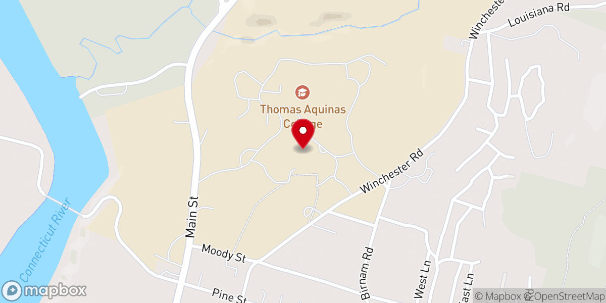 Map showing location of Thomas Aquinas College New England - Kenarden Hall Admin Bldg.
