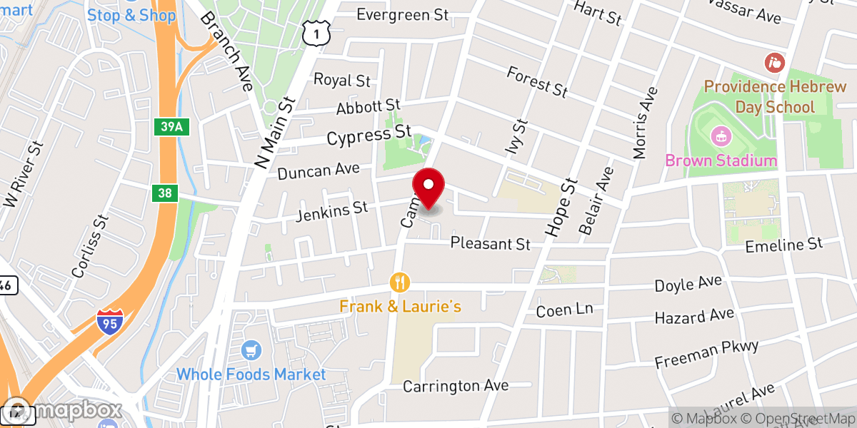 Map showing location of Holy Name Church
