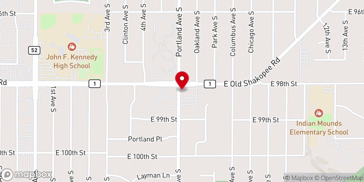 Map showing location of Atonement Lutheran Church