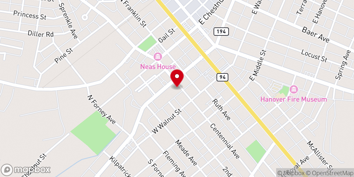 Map showing location of First Church of Hanover