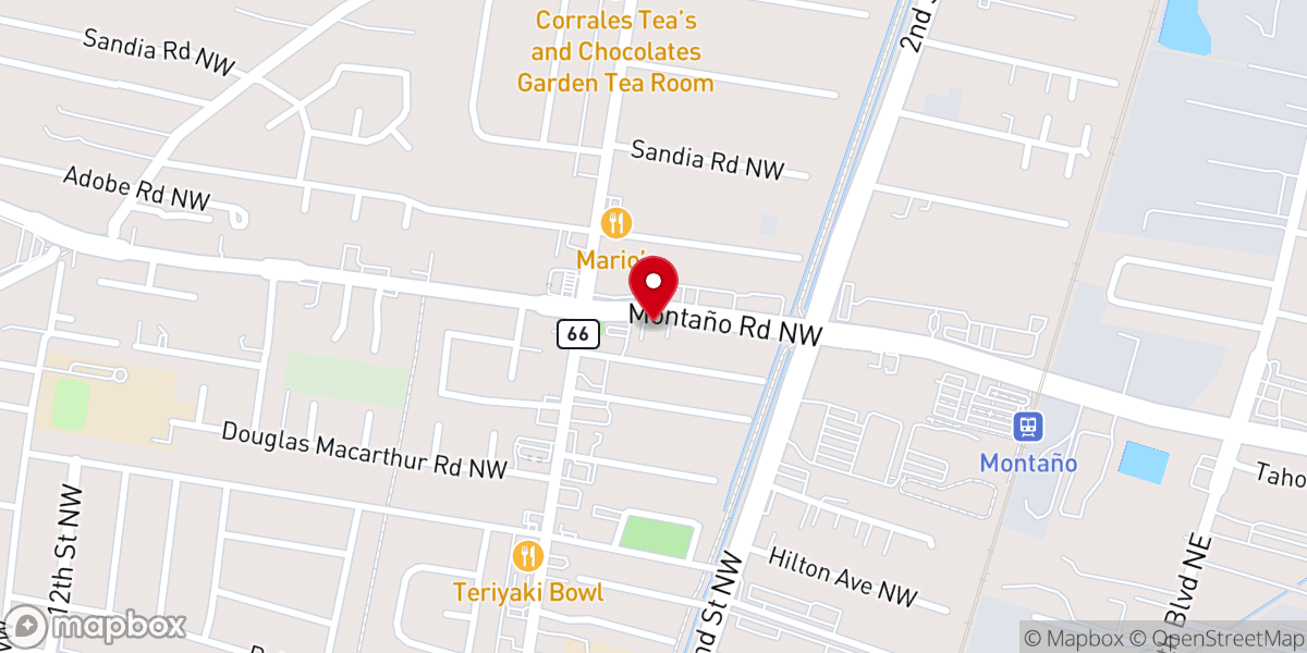 Map showing location of Albuquerque Bible Church