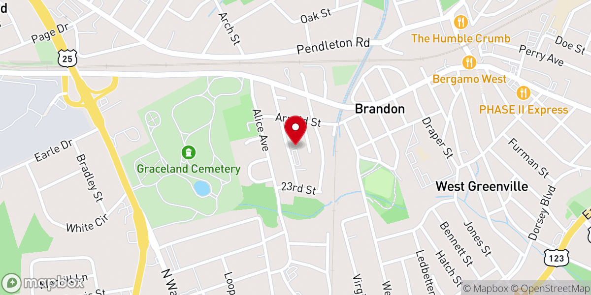 Map showing location of Friendship Baptist Church