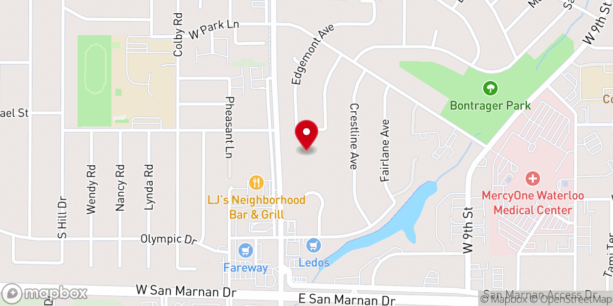 Map showing location of Central Christian Church