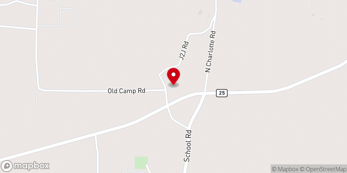 Map showing location of Charlotte Church of Christ