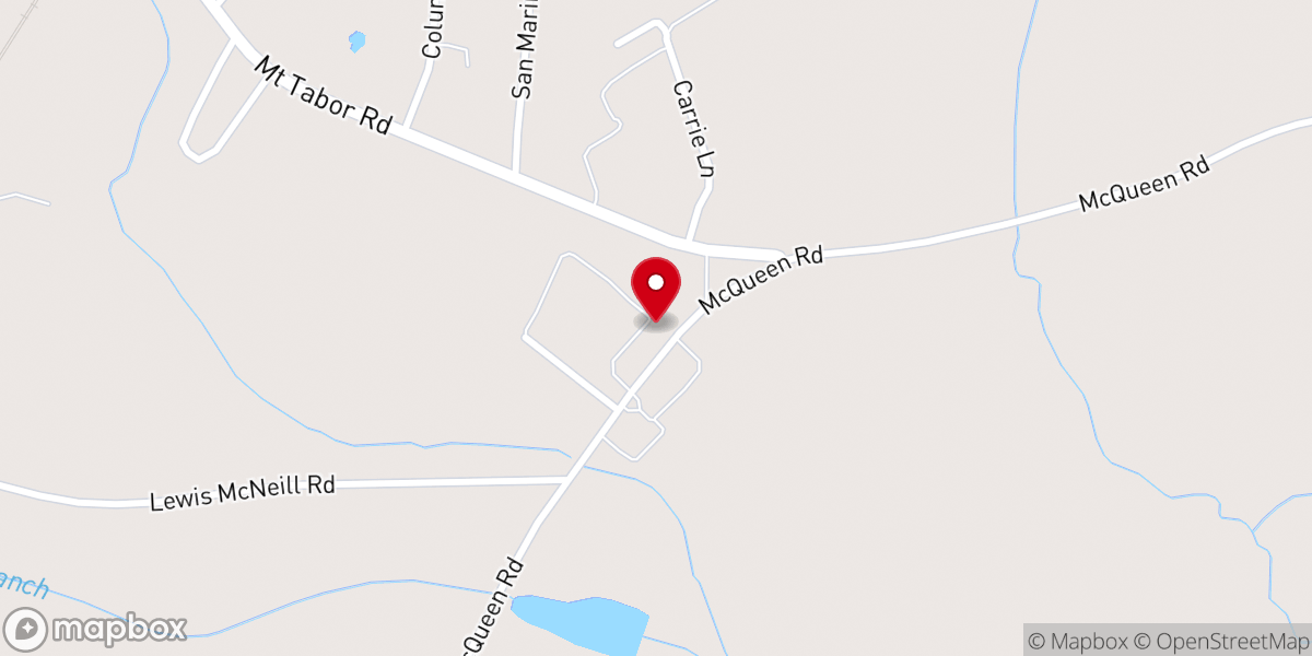 Map showing location of Mount Tabor Church
