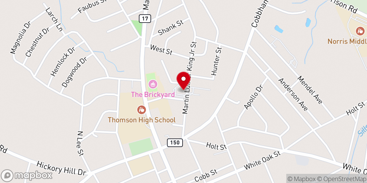Map showing location of Springfield Baptist Church Of Thomson GA