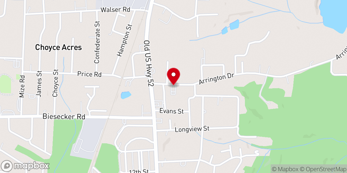 Map showing location of Greater Vision Free Will Baptist Church