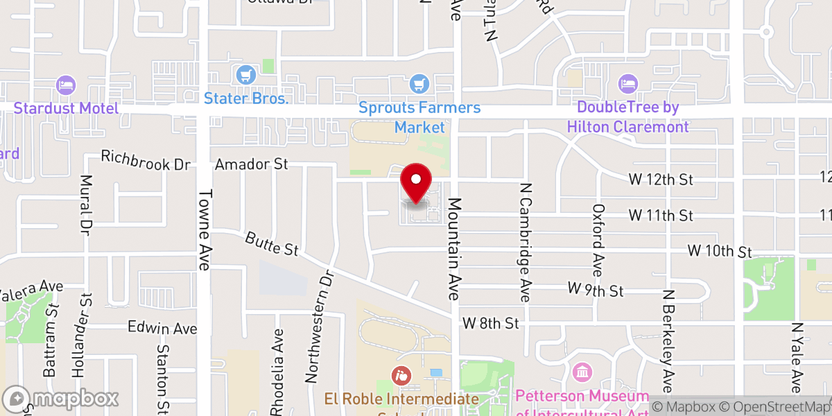 Map showing location of Claremont Presbyterian Church