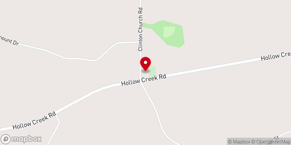 Map showing location of Clinton United Methodist Church