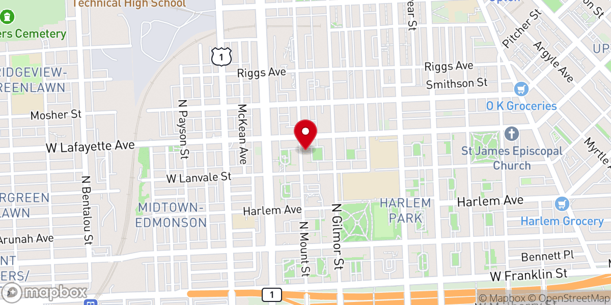 Map showing location of New Mt Zion Baptist Church