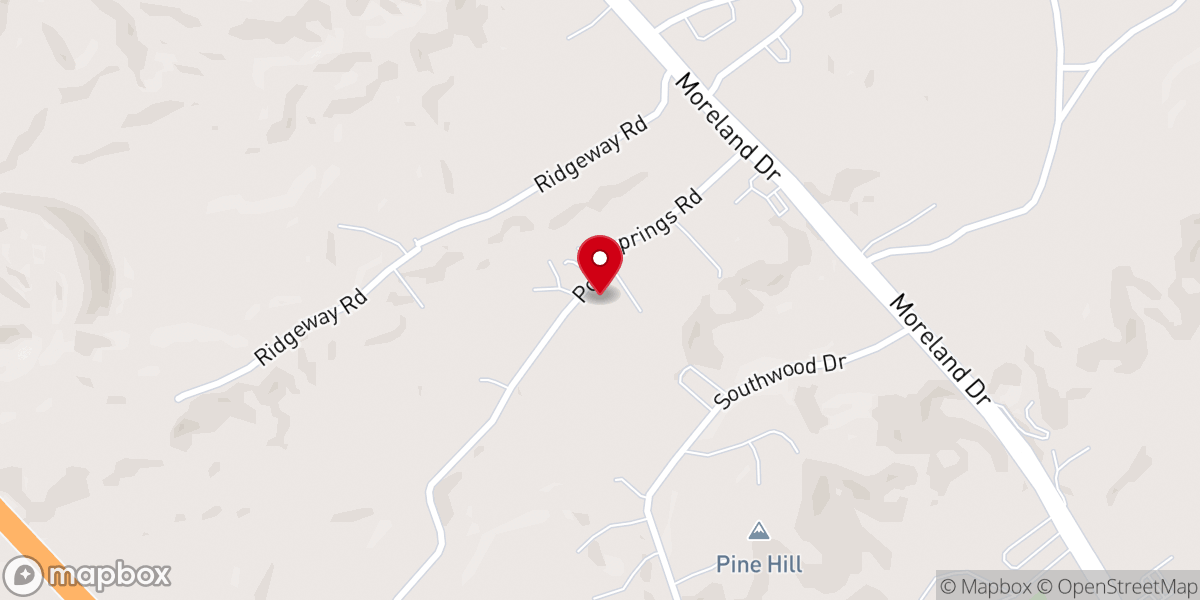 Map showing location of Riner's Tabernacle Baptist Church