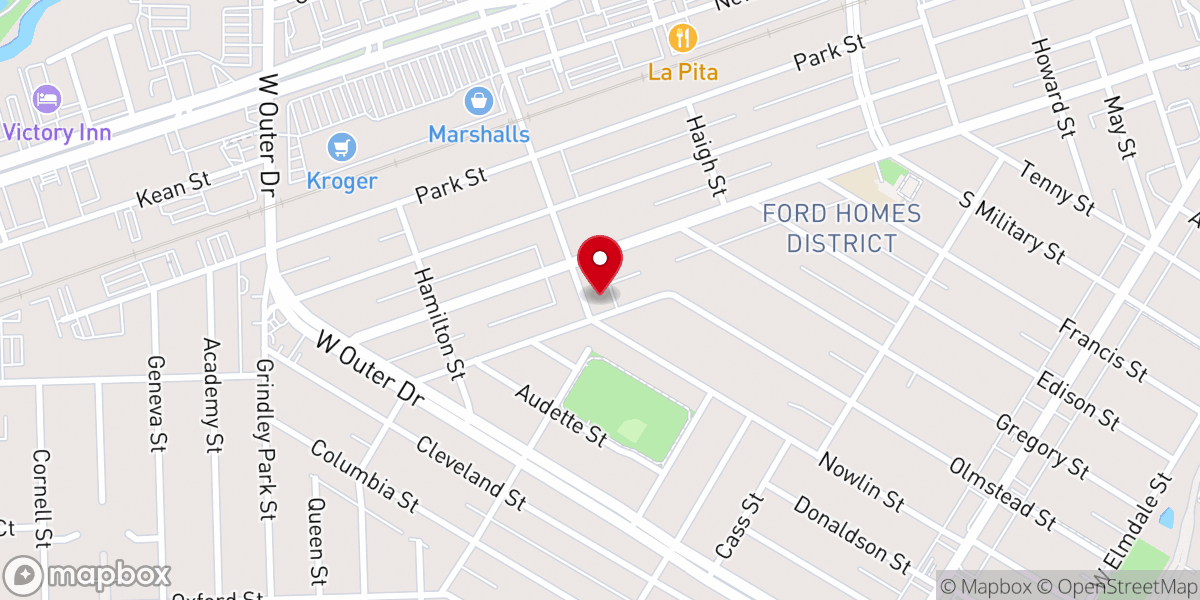 Map showing location of Grace Presbyterian Church of Dearborn