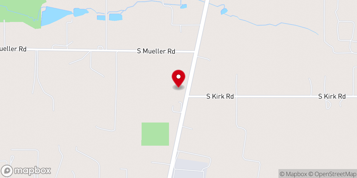 Map showing location of Carus Community United Methodist