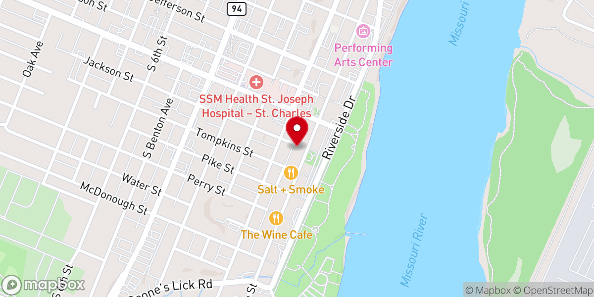 Map showing location of St Charles Borromeo 1791 Log Church