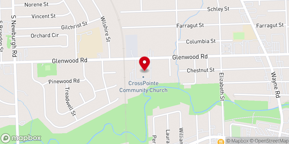 Map showing location of CrossPointe Community Church